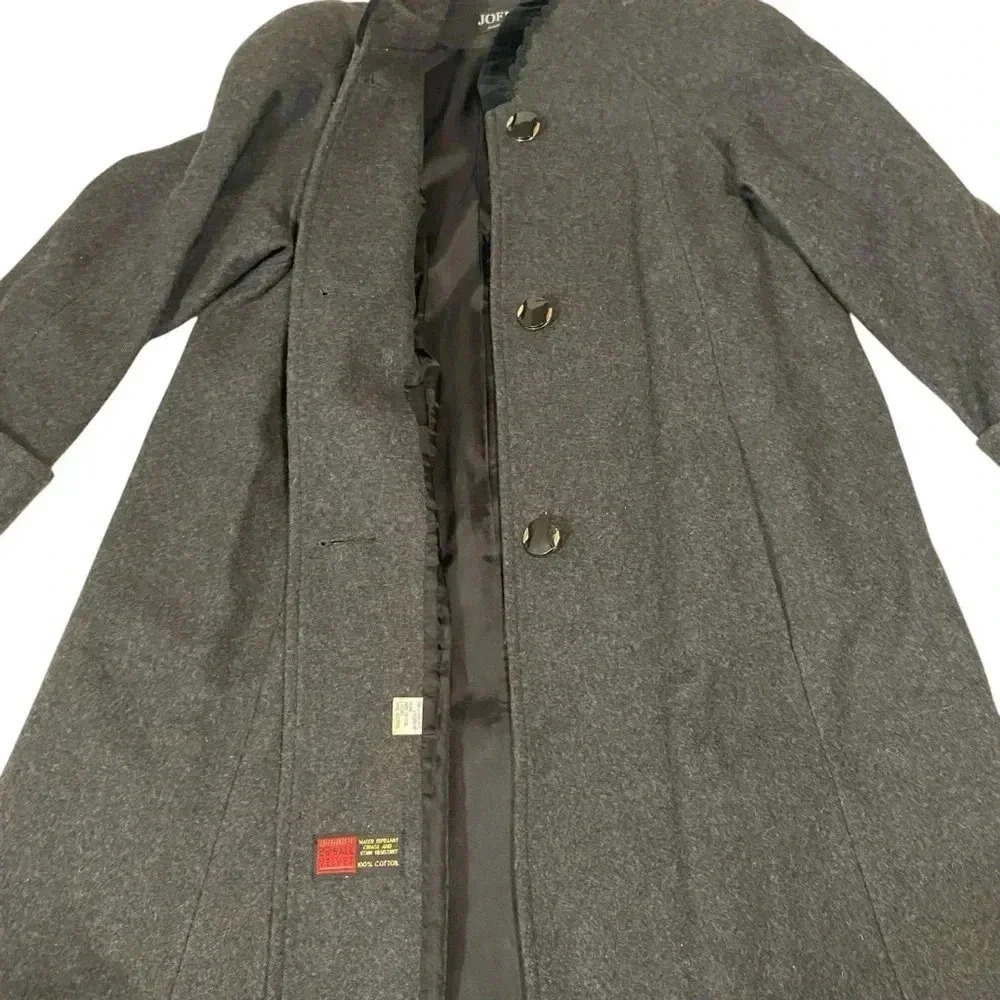 VGT JOFELD de Ball Valvet Women's Stand Collar Coat Front Buttons Black Size M - Picture 8 of 15